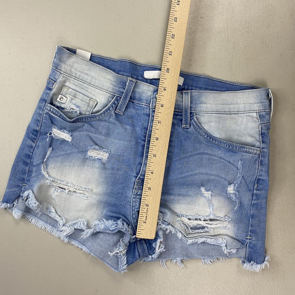 KanCan Shorts Womens 26 Distressed Light Wash Denim Mid Rise Frayed Cutoff 26x2 - Picture 5 of 12